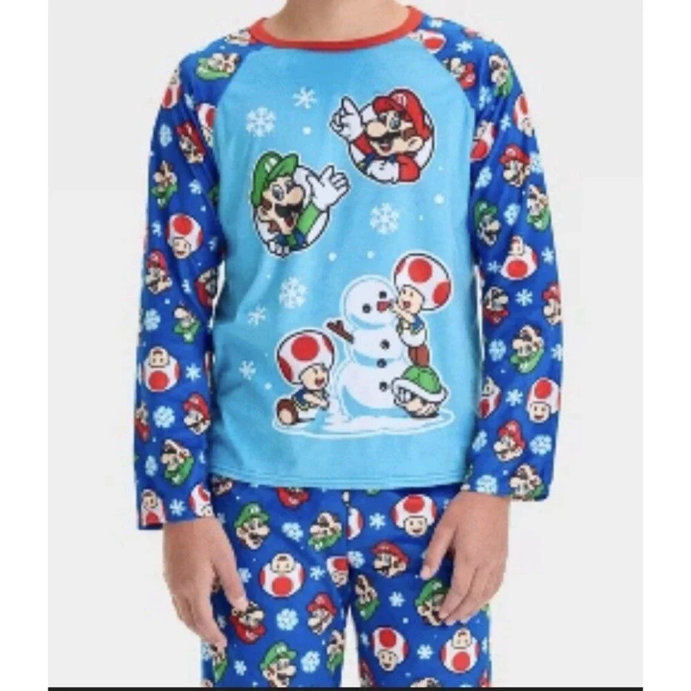 Super Mario Bros Kids 2pc Pajama Set, Medium 10/12